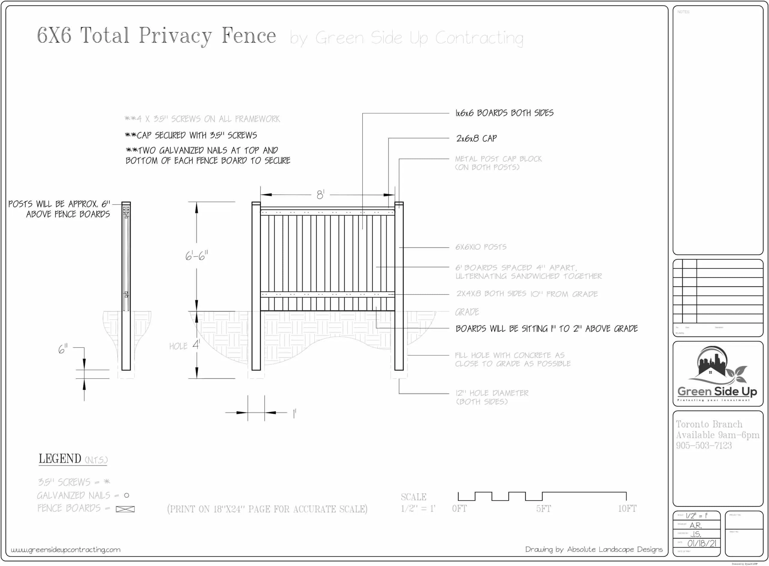 5 6 6 Total Privacy Fence Green Side Up Contracting