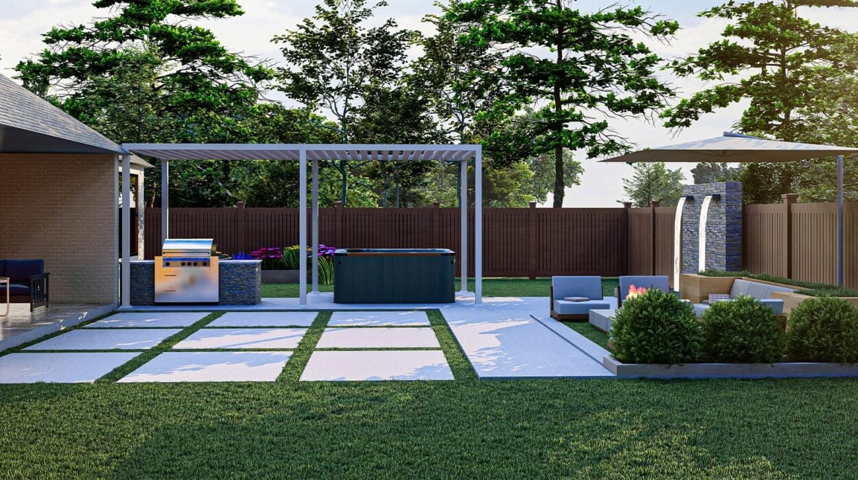 3d landscaping in backyard