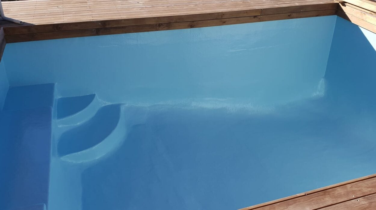 fibreglass pool empty water