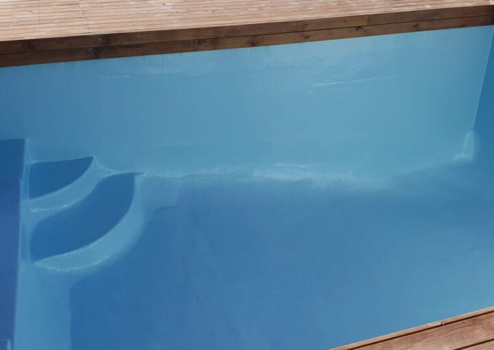 fibreglass pool empty water