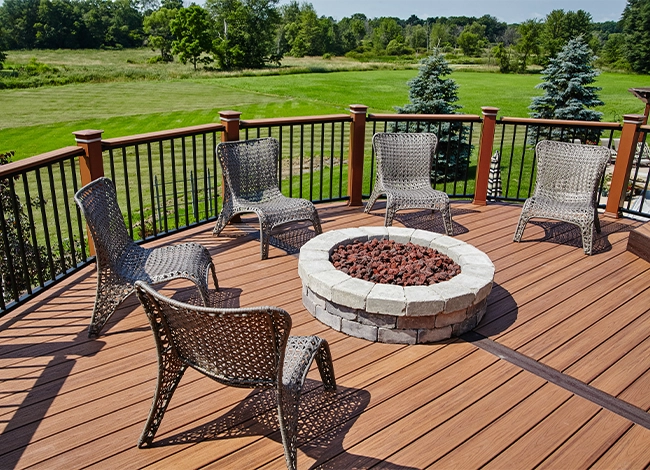 timbertech deck in backyard lawn timbertech deck in backyard lawn