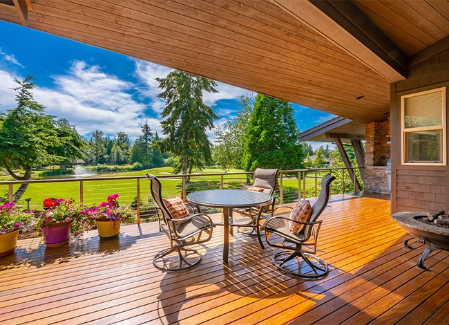 timbertech deck in backyard space timbertech deck in backyard space