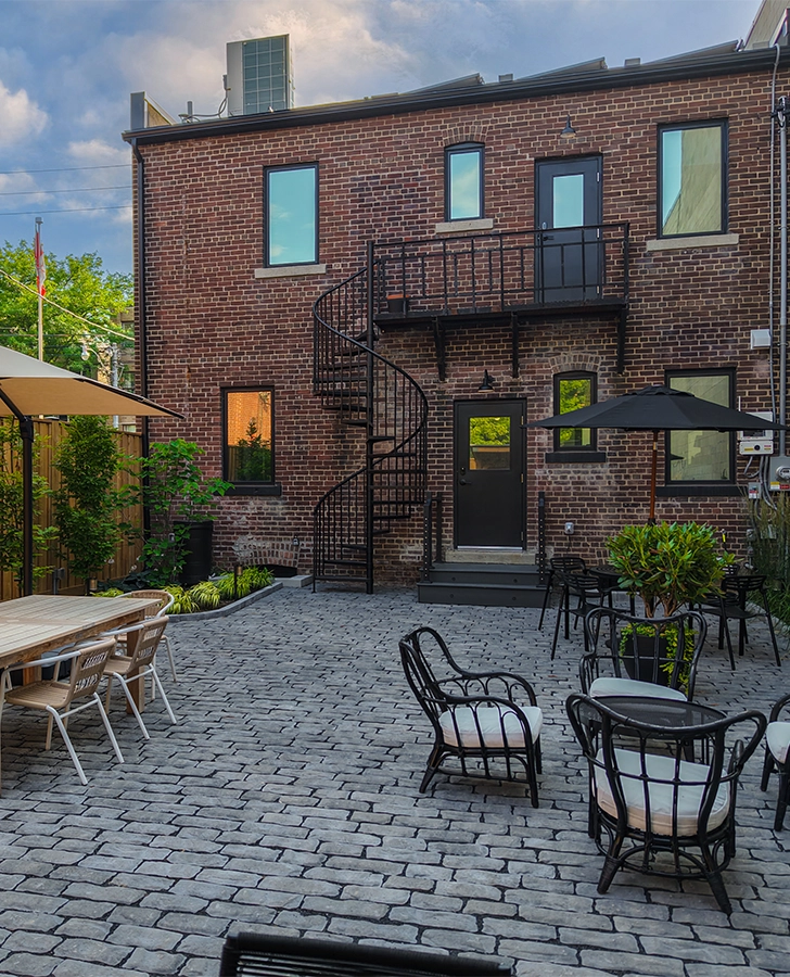 installed a cobblestone patio