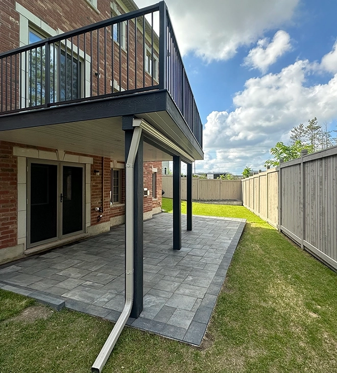 above ground deck with water drainage pipe above ground deck with water drainage pipe