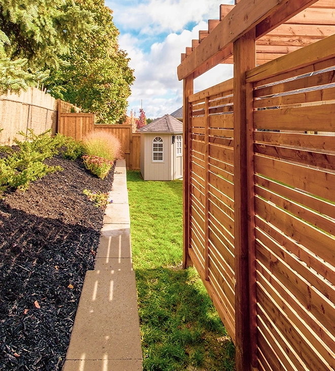back view of carpentry and retaining wall