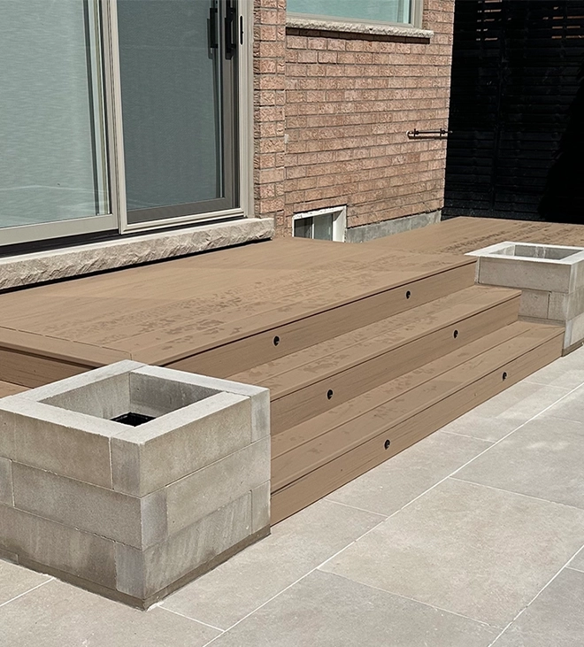 close up view of wooden deck