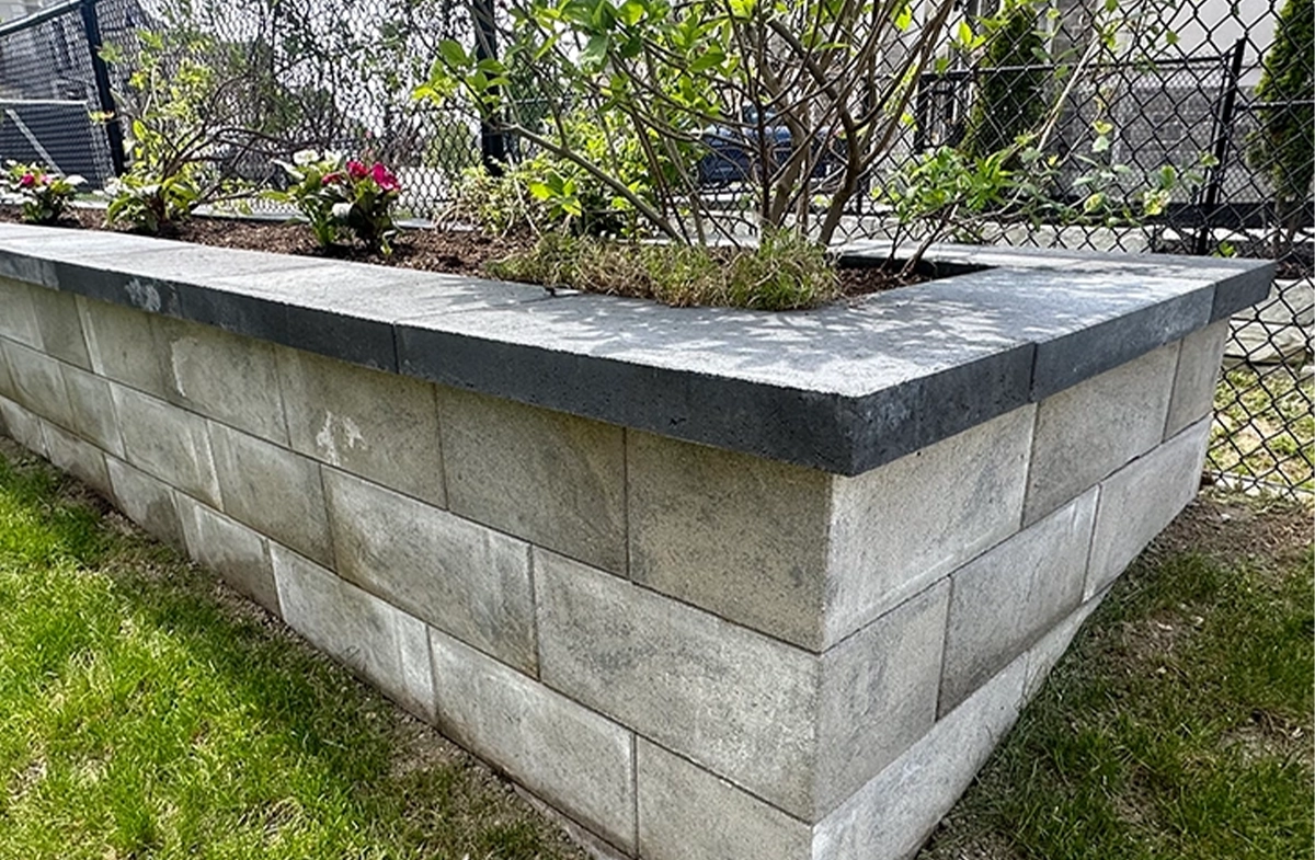 closeup view of retaining wall closeup view of retaining wall