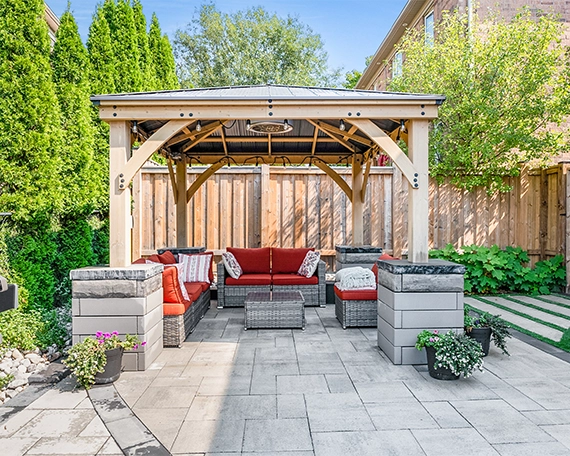 gazebo and landscaping in back yard gazebo and landscaping in back yard