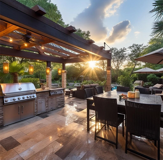 gsu awesome outdoor kitchen in backyard home
