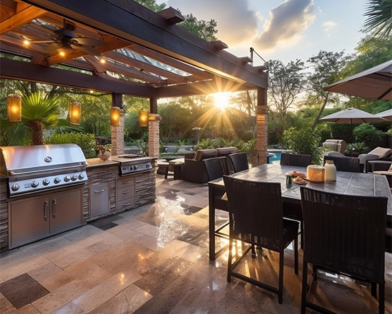 gsu awesome outdoor kitchen in home backyard