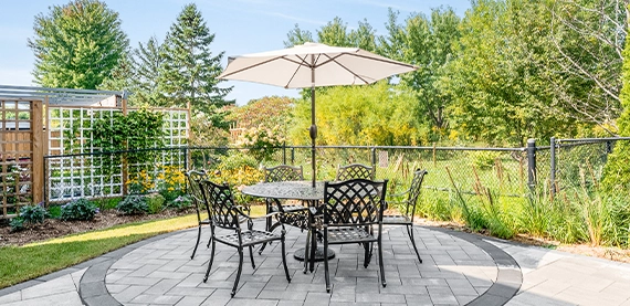 interlocking patio with surrounding landscaping interlocking patio with surrounding landscaping