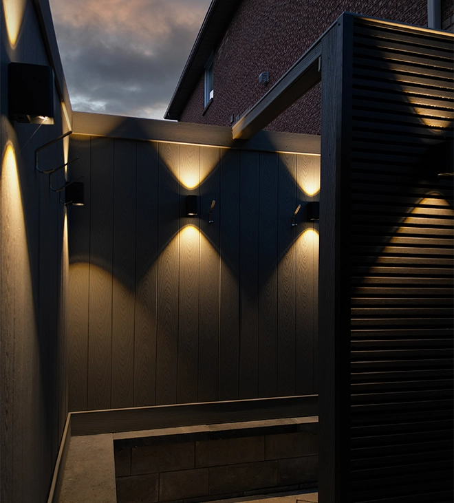 modern fence with lighting feature