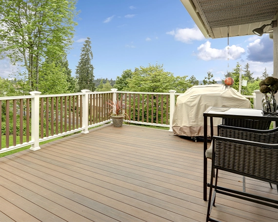 modern timbertech decking with railings