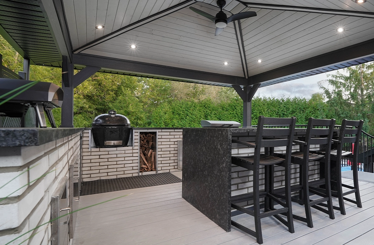open covered kitchen setup
