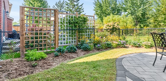 patio and landscaping, mulch, planting patio and landscaping, mulch, planting