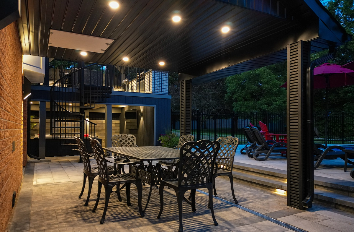 patio cover with lighting feature