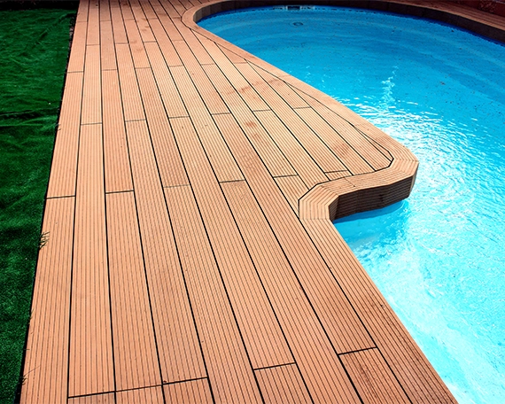 pool with trex deck