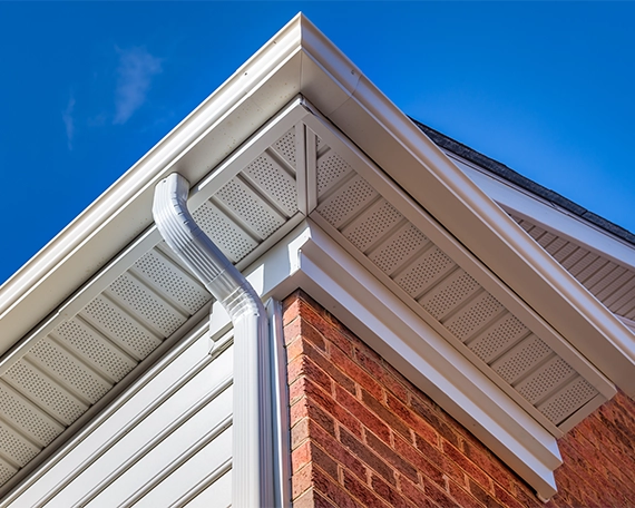 soffit and roof water drainage pipe
