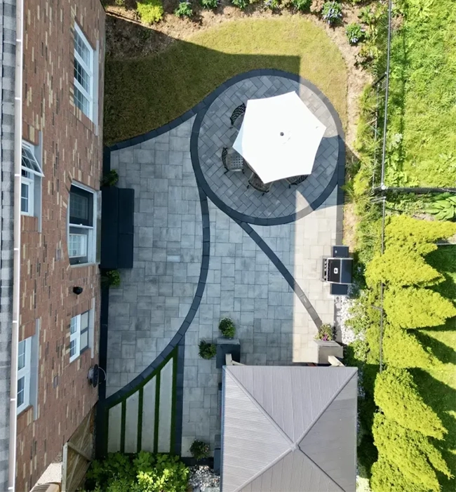 top view of backyard interlocking floor top view of backyard interlocking floor