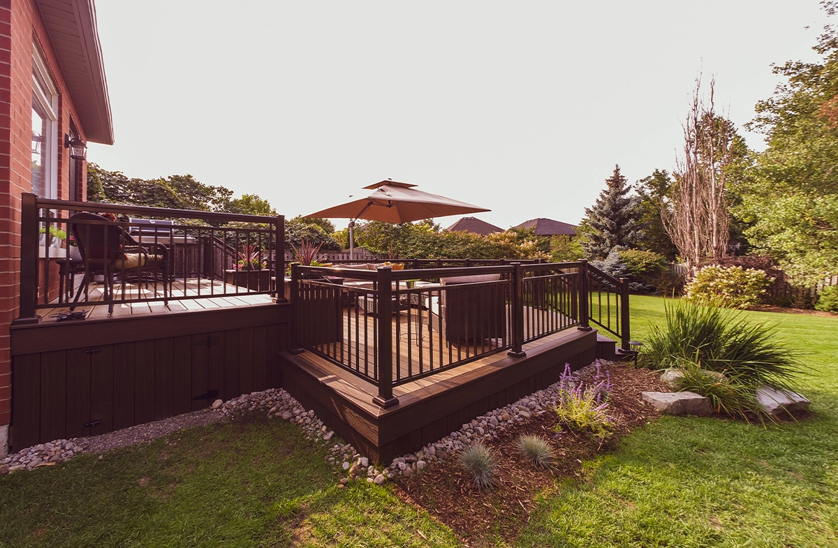 two level customized deck side view two level customized deck side view