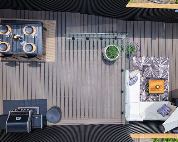 wooden deck open living space