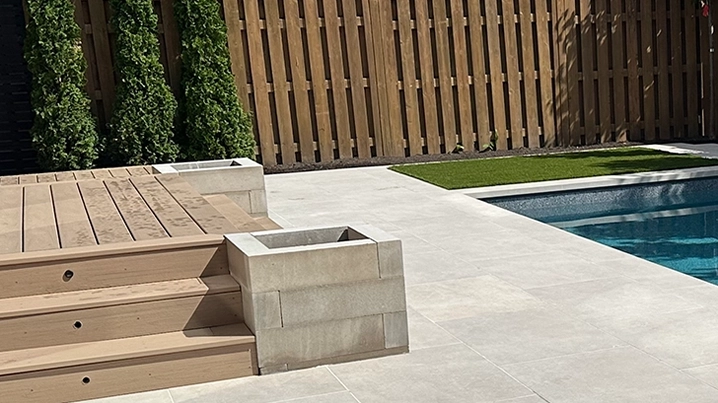 wooden deck with steps