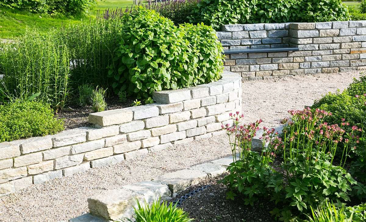 armour stone retaining wall hold and prevent soil erosion