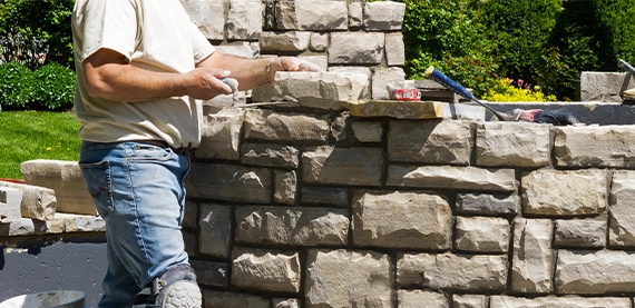 armour stone retaining wall construction