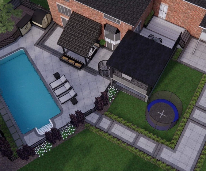 backyard 3d design rendering