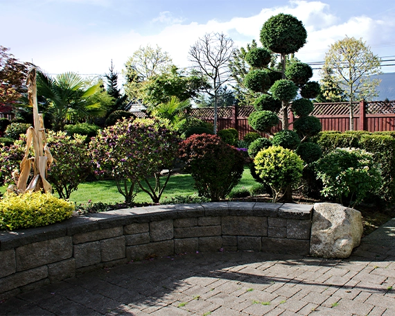 block retaining wall prevent trees planting soil erosion