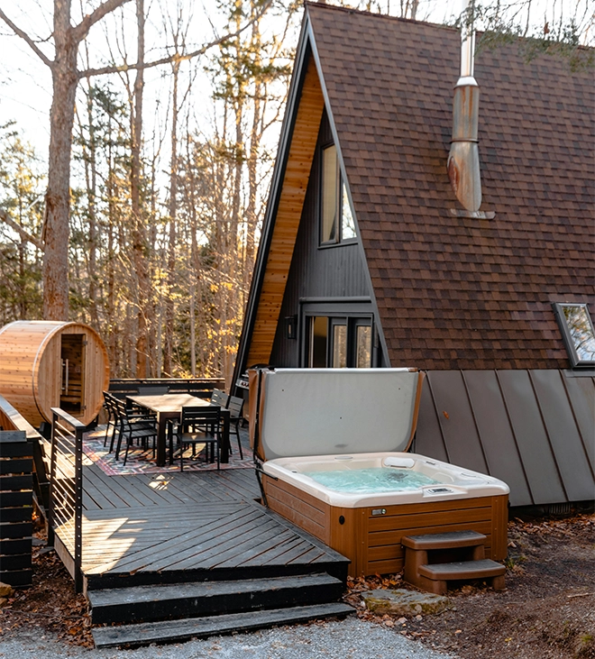 cold plunge pool plunge pool with home front deck and outdoor sauna