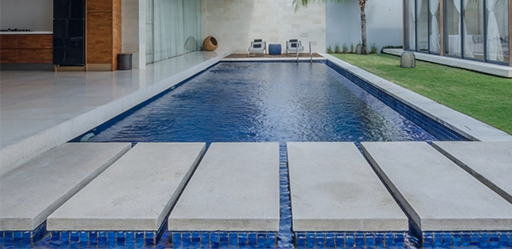 concrete pool image six close up view of walkway steps above concrete pool