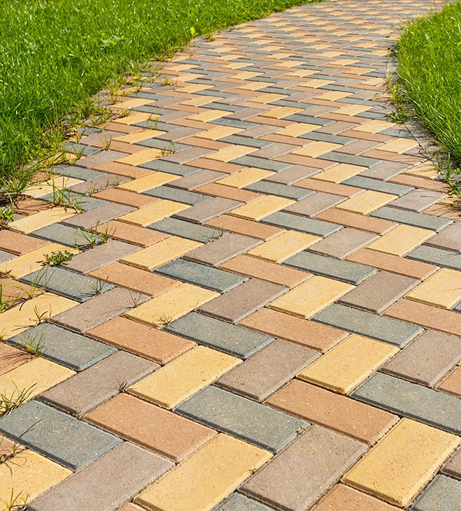 driveway interlock colorful stones