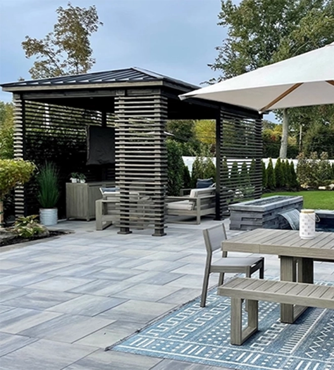 gazebo and interlock patio