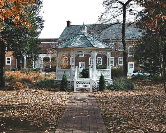 way to gazebo in front of building
