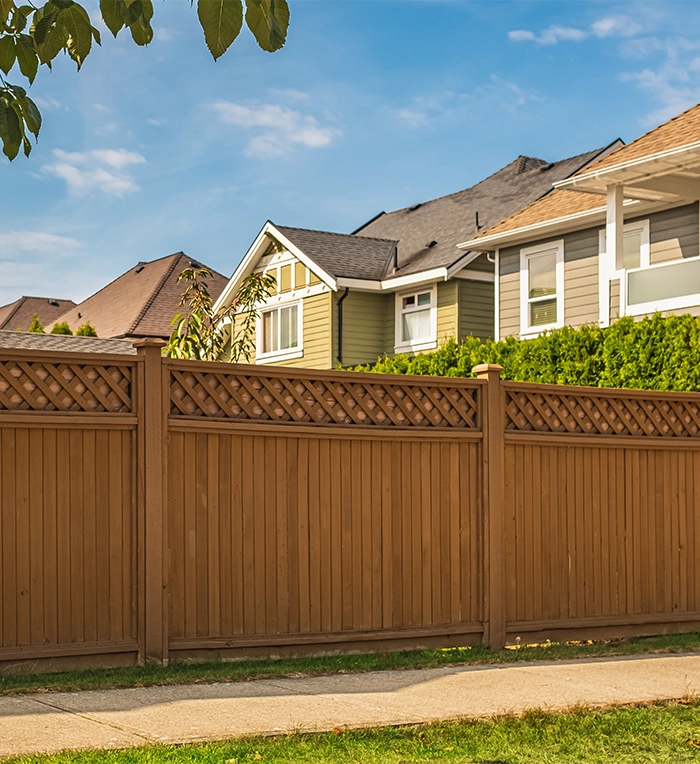 home yard with fence