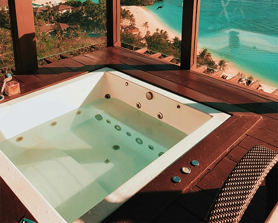 hot tub close up view