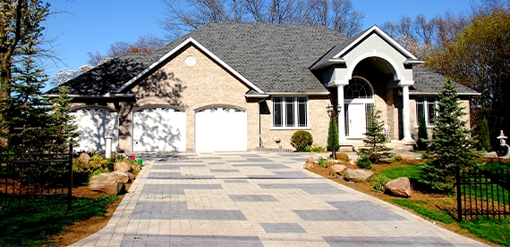 interlock repair image six interlocking driveway in front of home garage