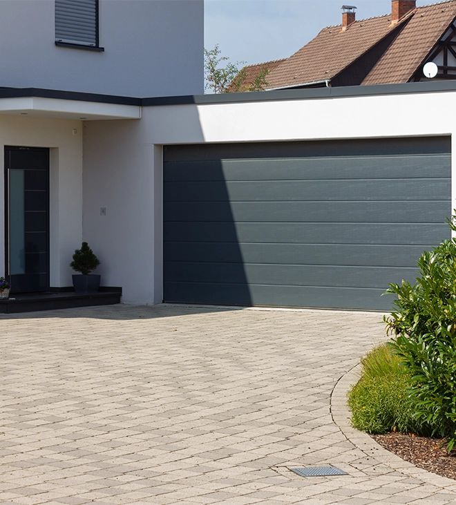 interlocking driveway in front of home door and garage interlocking driveway in front of home door and garage