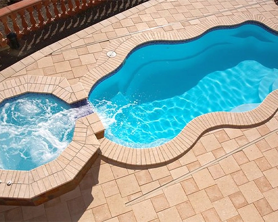 interlocking pool image one custom pool with interlocking deck