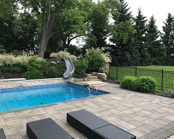 interlocking pool image seven luxury pool with interlocking surface in yard