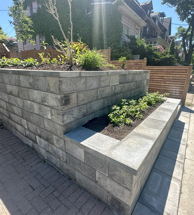interlocking stone retaining walls hold back soil
