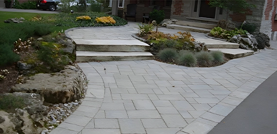 interlocking walkway image seven interlocking walkway with two way steps toward building