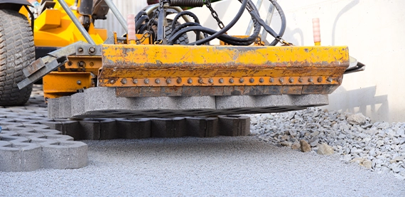 permeable driveway image six installation of permeable pavers on driveway
