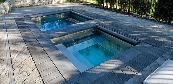 plunge pool img eight two plunge pool with interlock surface and aluminium fence in yard