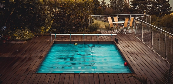 plunge pool img two plunge pool with wooden above ground deck and sitting setup