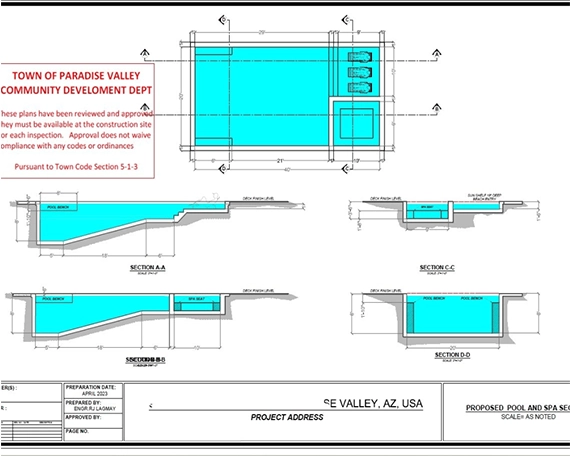 drawing and permit of pool