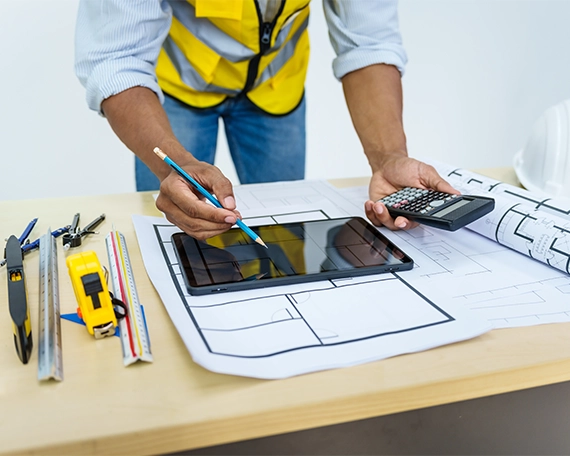 contractor estimate the pool price and drawing