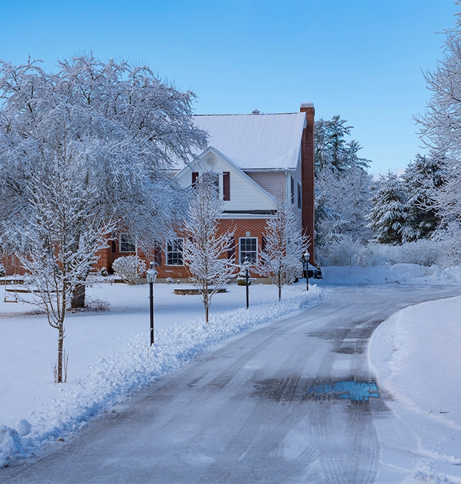 snow cleared on residential private road