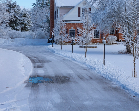 snow cleared on residential private road